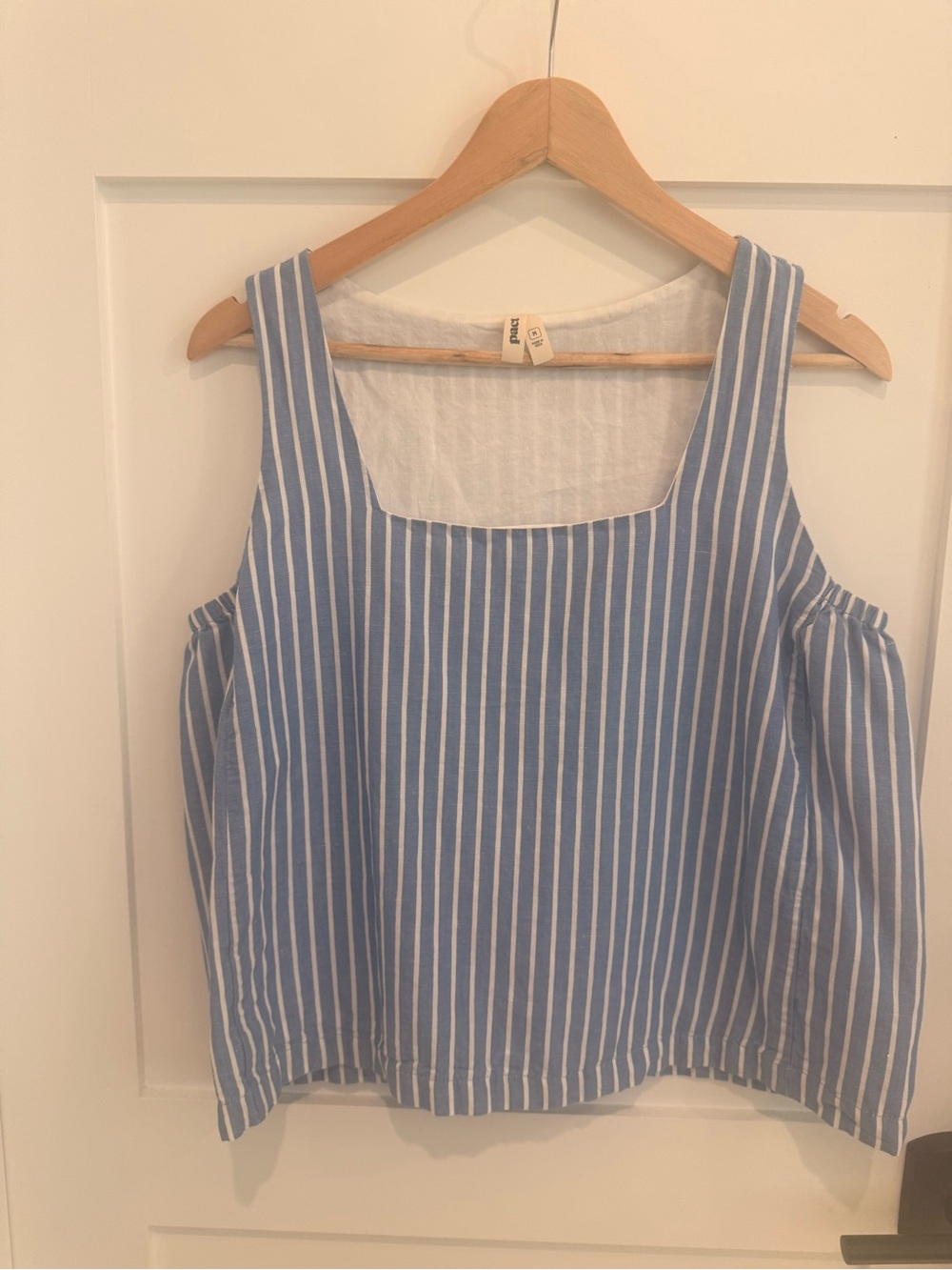 Pact Striped Blue & White Top